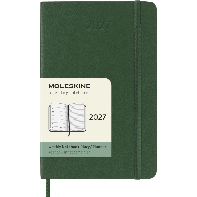 Kalenteri 12M Weekly Notebook 2027 Softcover Pocket Myrtle Green 