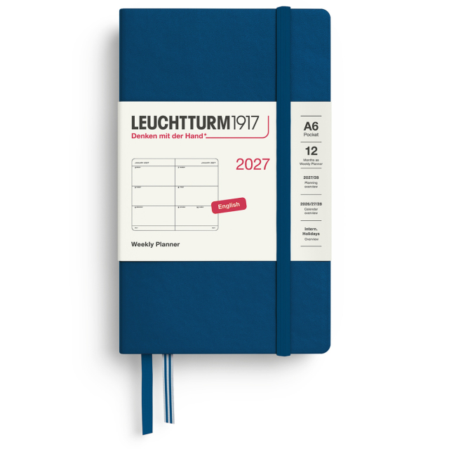Kalenteri Weekly Planner 2027 A6 Indigo