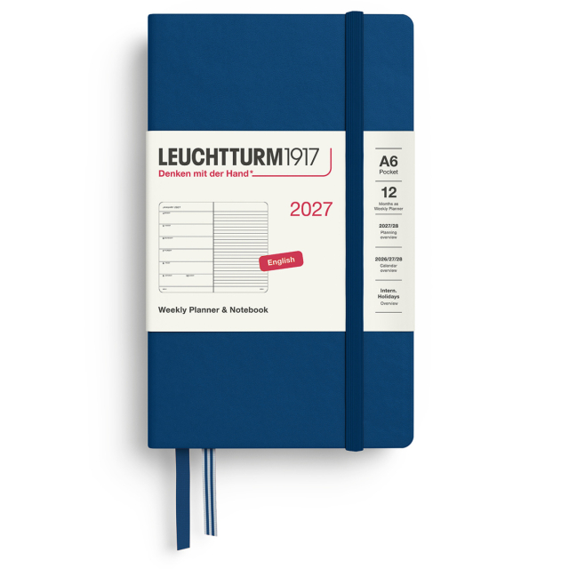 Kalenteri Weekly Planner & Notebook 2027 A6 Indigo