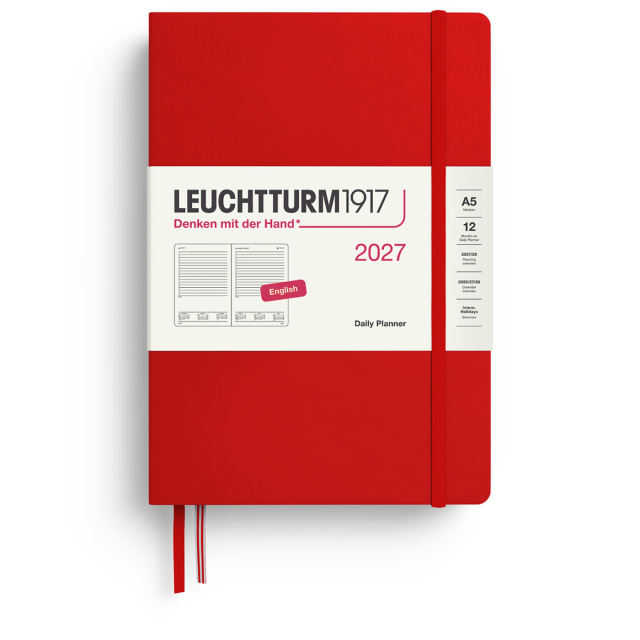 Kalenteri Daily Planner 2027 A5 Cherry
