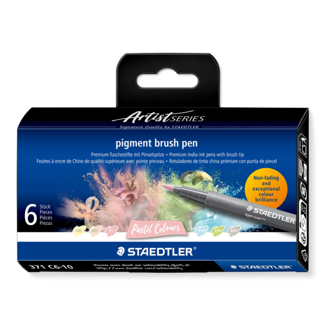 Pigment Arts Brush Pen 6-setti Pastel