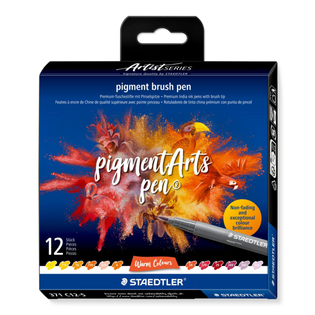 Pigment Arts Brush Pen 12-setti Warm