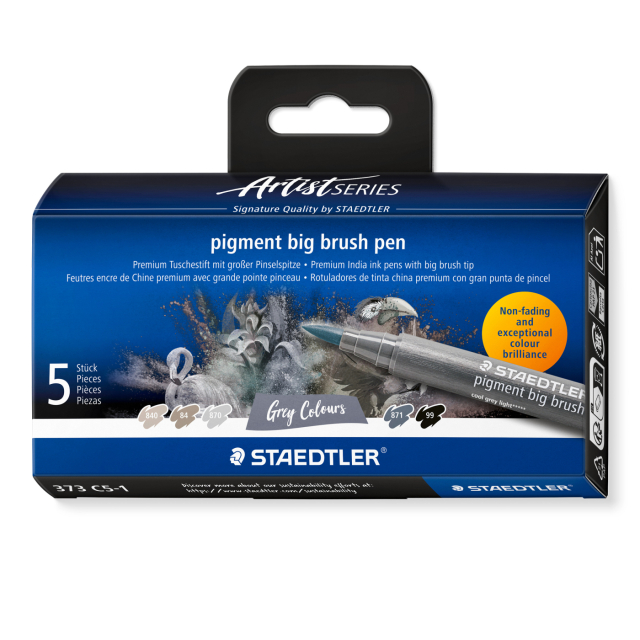 Pigment Arts Big Brush Pen 5-setti Grey