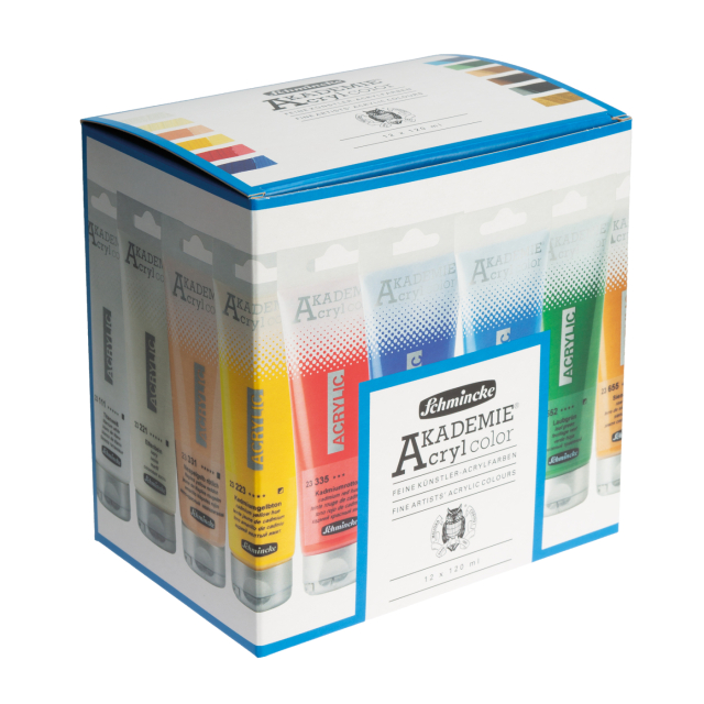 Akademie Akryyliväri 120 ml 12-setti