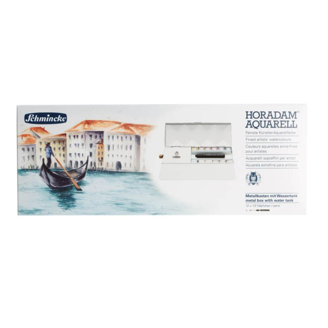 Horadam Aquarell Half Pans 12-setti + watertank