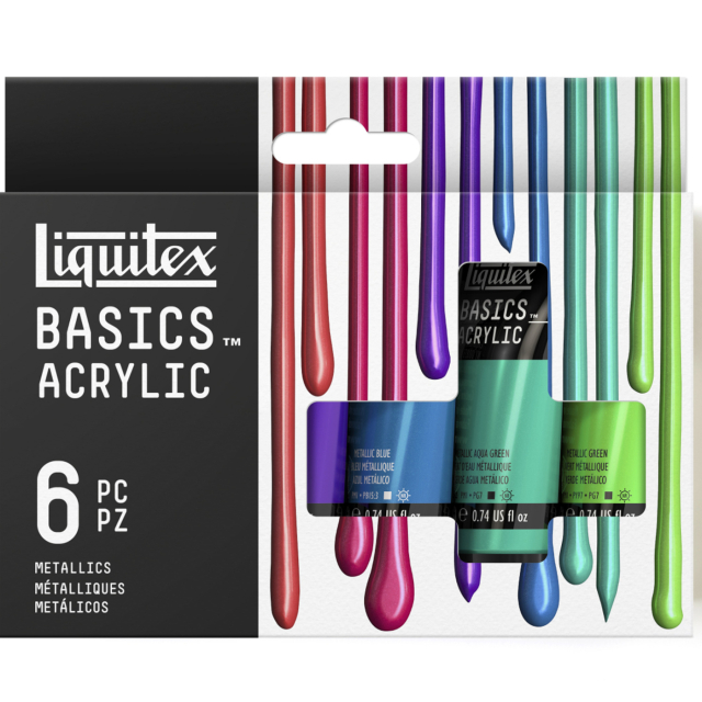 Akryyliväri Basics Metallic Set 6x22 ml