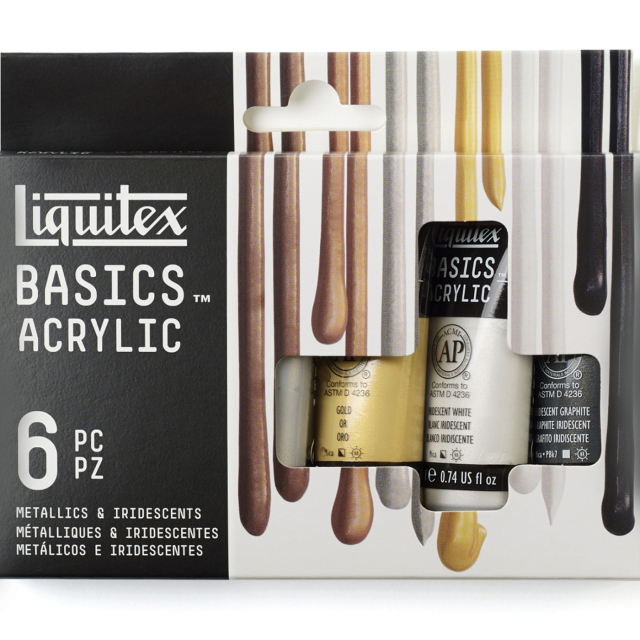 Akryylimaali Metallic & Iridescent Set Tubes 6x22 ml