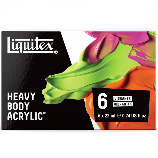 Akryyliväri Heavy Body Vibrant Set 6x22 ml