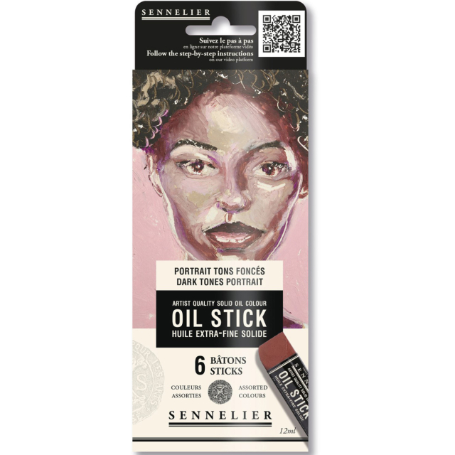 Oil Stick Mini 6-setti Dark tones Portrait