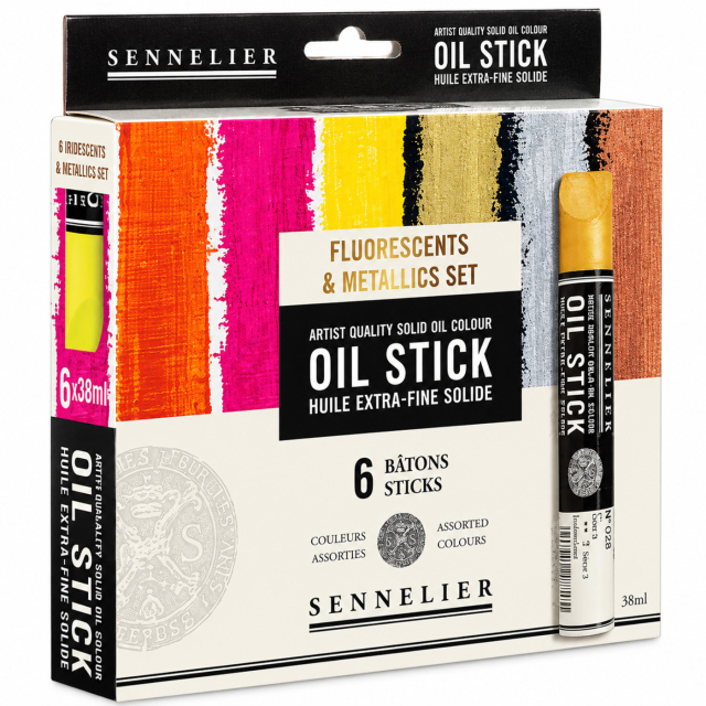 Oil Stick Flurescent & Metallics 6-setti