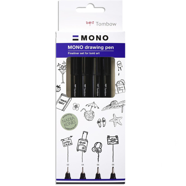 Fineliner MONO Drawing Fine 4 kpl