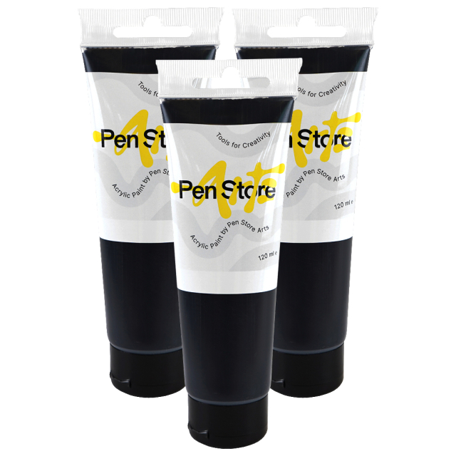 Akryylimaali 120 ml 3-setti Musta