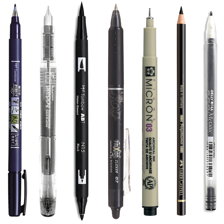 Sample kit Musta ryhmässä Kynät / Taiteilijakynät @ Pen Store (sample03_set)