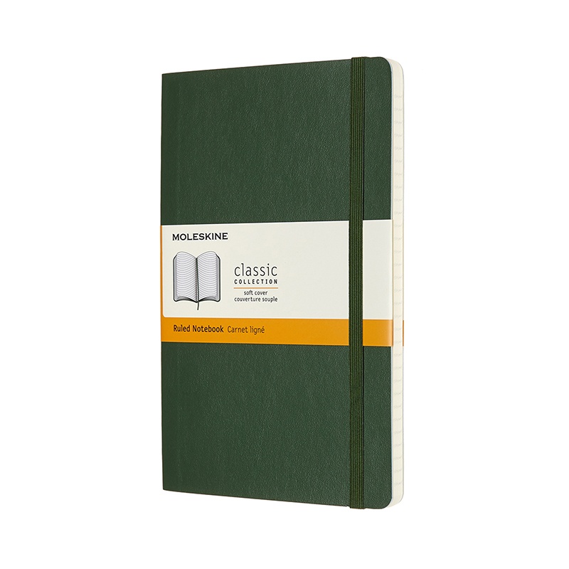 Moleskine Classic Soft Cover Notebook Large Myrtle Green Plain