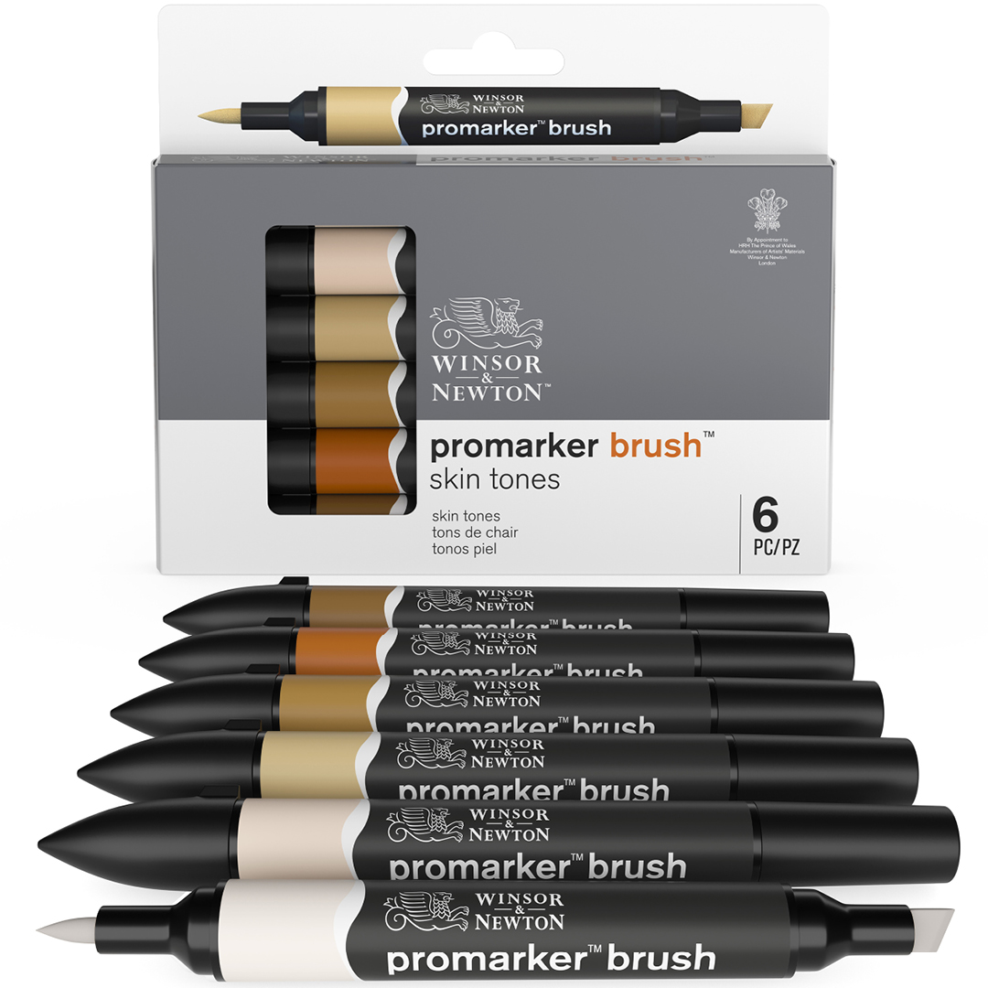 Brush Marker 6-setti Skin tones ryhmässä Kynät / Taiteilijakynät / Maalitussit @ Pen Store (100553)