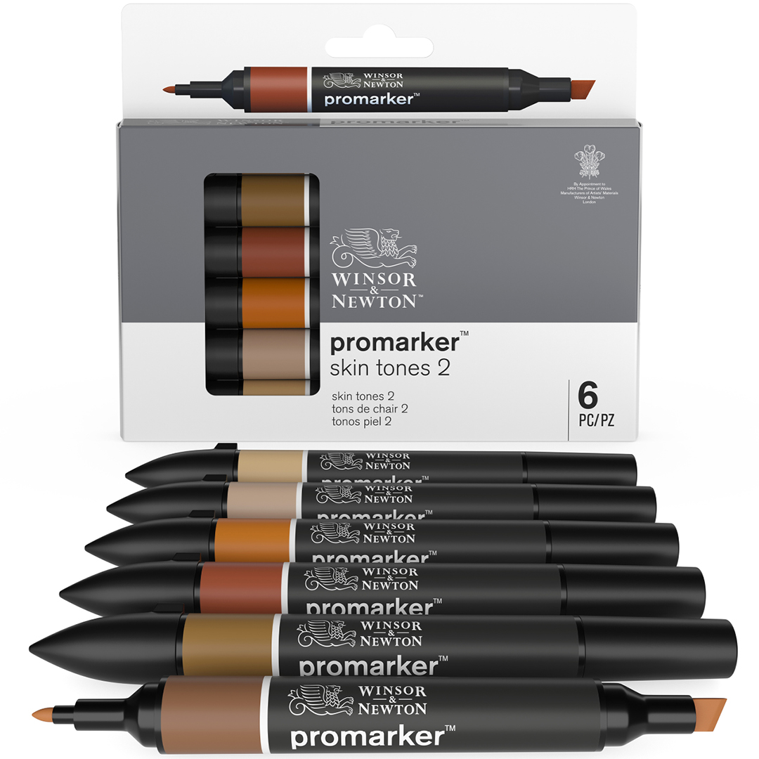 ProMarker 6-setti Skin tones 2 ryhmässä Kynät / Taiteilijakynät / Maalitussit @ Pen Store (100564)