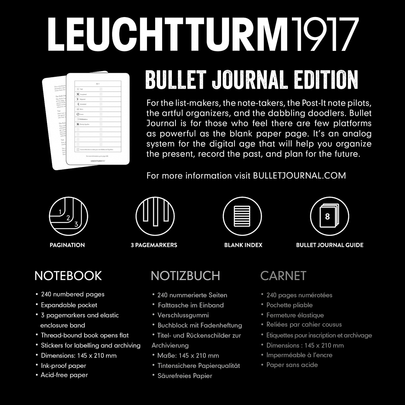 Bullet Journal A5 ryhmässä Paperit ja Lehtiöt / Kirjoitus ja muistiinpanot / Muistikirjat @ Pen Store (100658_r)