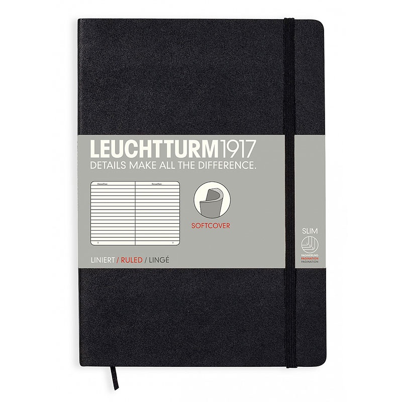 Notebook A5 Softcover Black ryhmässä Paperit ja Lehtiöt / Kirjoitus ja muistiinpanot / Muistikirjat @ Pen Store (100701_r)