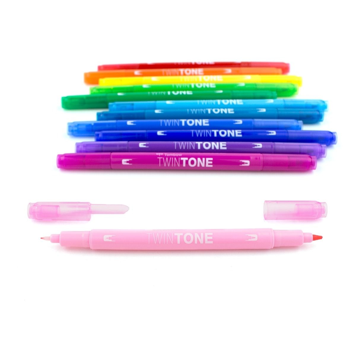 TwinTone Marker Rainbow 12-setti ryhmässä Kynät / Taiteilijakynät / Kuvitusmarkerit @ Pen Store (101130)