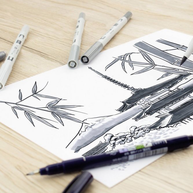 ABT PRO Dual Brush Pen 12-setti Manga ryhmässä Kynät / Taiteilijakynät / Maalitussit @ Pen Store (101256)