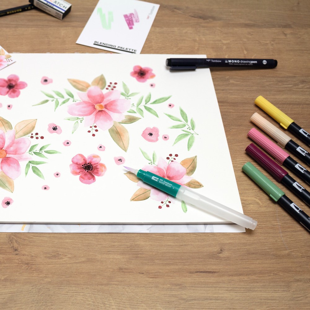 Akvarelli setti Floral ryhmässä Kynät / Taiteilijakynät / Sivellintussit @ Pen Store (101263)