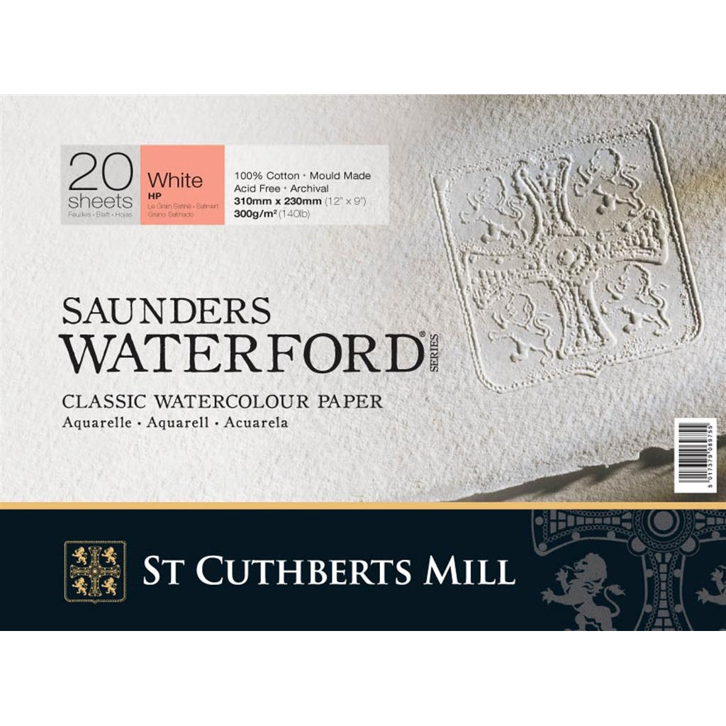 Saunders Waterford Akvarelliilehtiö Valkoinen HP 31x23 cm 300g ryhmässä Paperit ja Lehtiöt / Taiteilijalehtiöt / Akvarellipaperit @ Pen Store (101504)