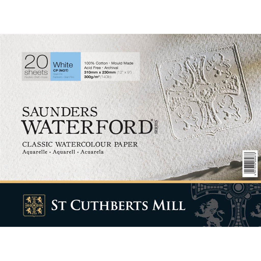 Saunders Waterford Akvarelliilehtiö ValkoinenCP/NOT 31x23 cm 300g ryhmässä Paperit ja Lehtiöt / Taiteilijalehtiöt / Akvarellipaperit @ Pen Store (101509)