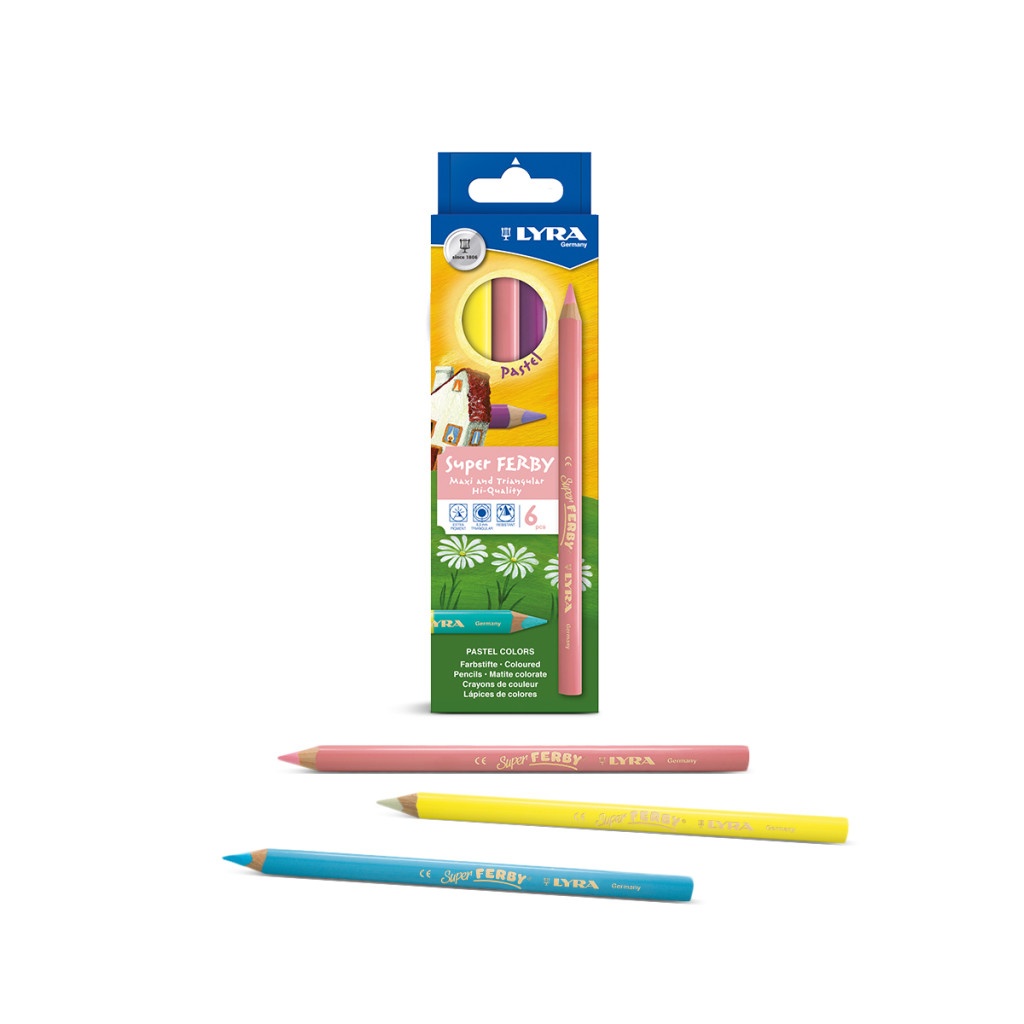 Super Ferby 6-setti Pastelli (3 vuota+) ryhmässä Kids / Lastenkynät / Lasten värikynät @ Pen Store (101585)