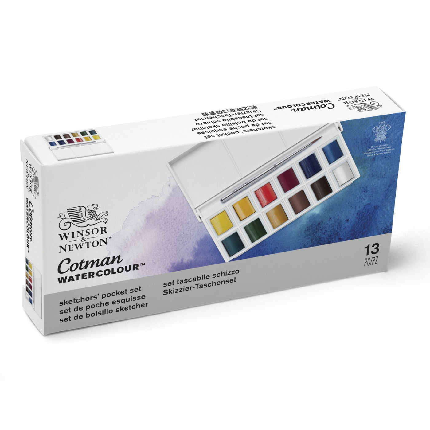 Cotman Akvarelliväri Sketchers Pocket Box 12 ½ - Kuppia ryhmässä Taiteilijatarvikkeet / Värit / Akvarellivärit @ Pen Store (107243)