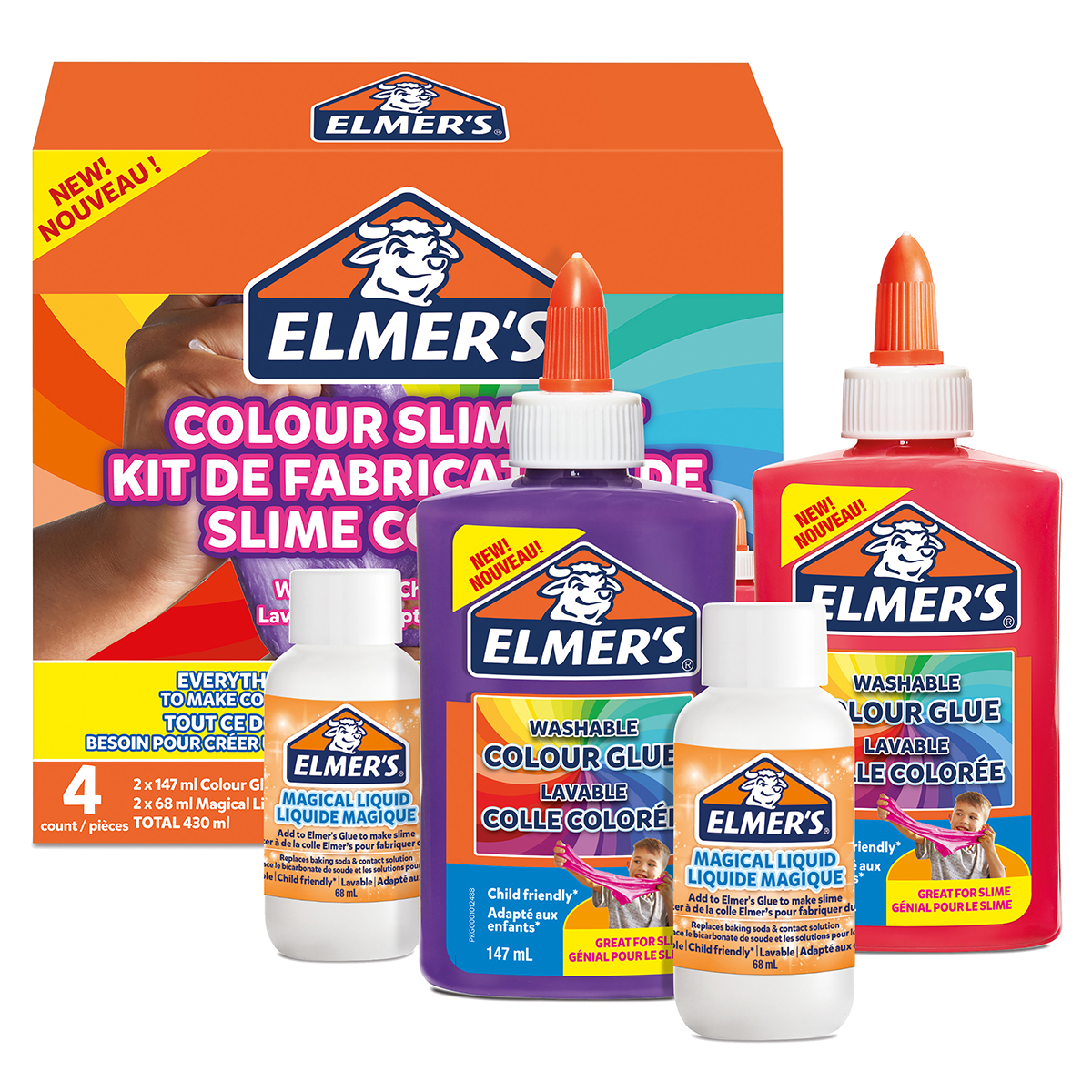 Colour Slime Kit Limapakkaus 4 osaa ryhmässä Kids / Hauskaa oppimista / Slime @ Pen Store (128060)