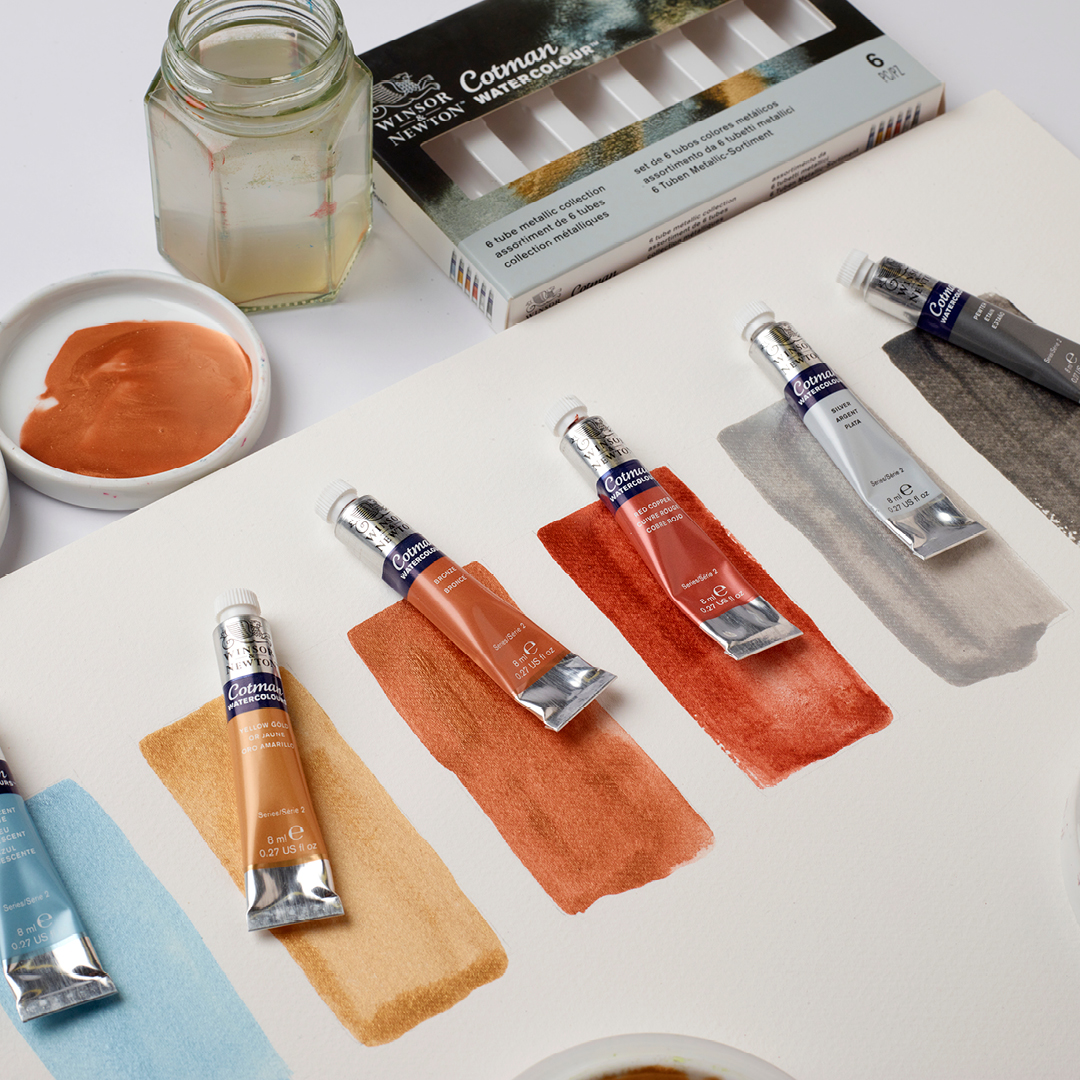 Cotman Akvarelliväri Metallic Collection Tubes 8 ml 6-setti