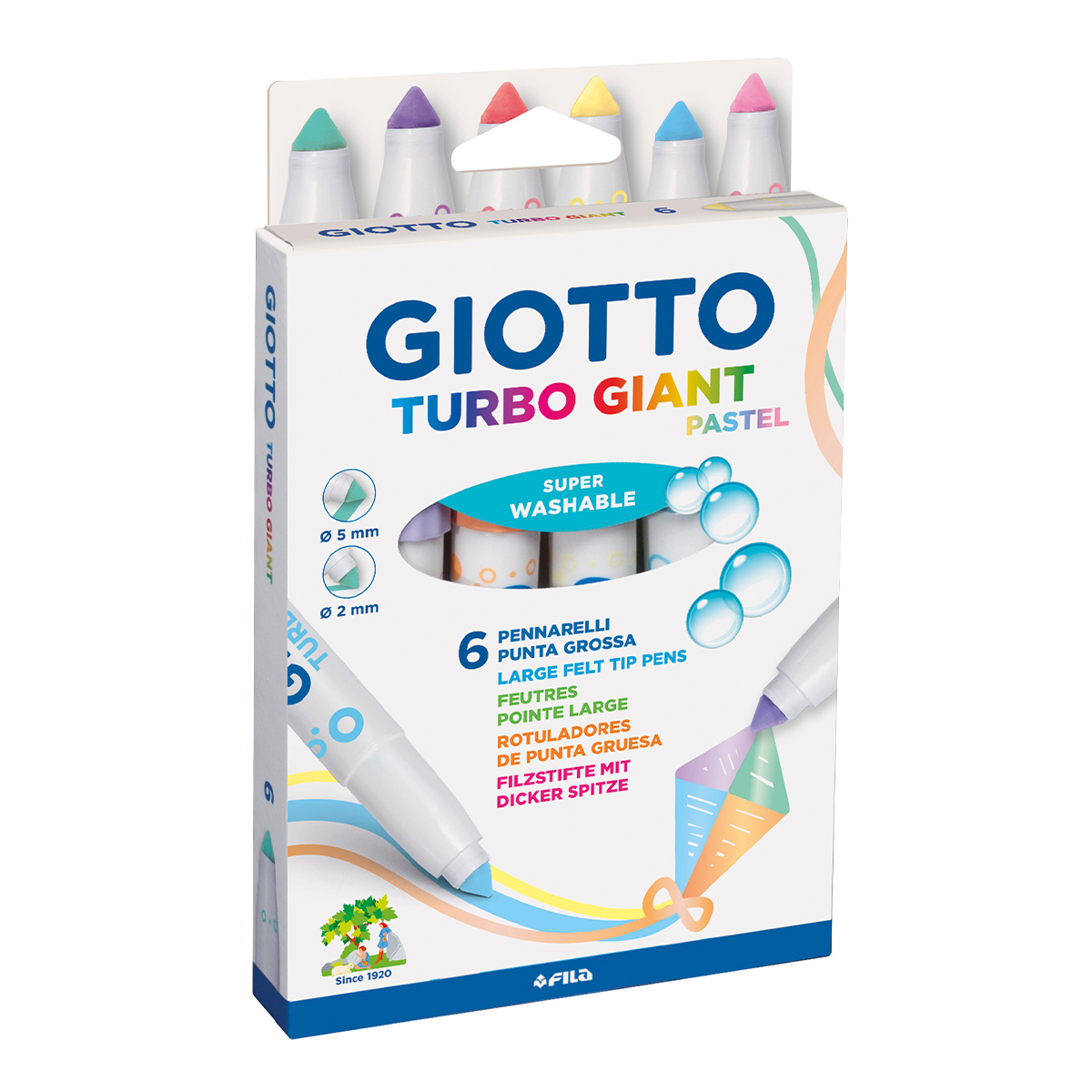 Turbo Giant Pastel 6-setti ryhmässä Kids / Lastenkynät / Lasten tussit @ Pen Store (129851)