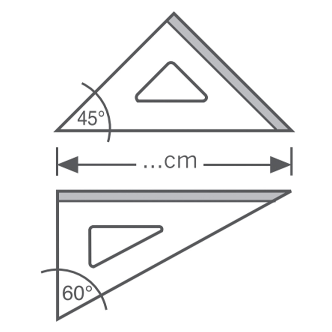 Kit Kulmaviivain 45°/30 cm + 60°/30 cm