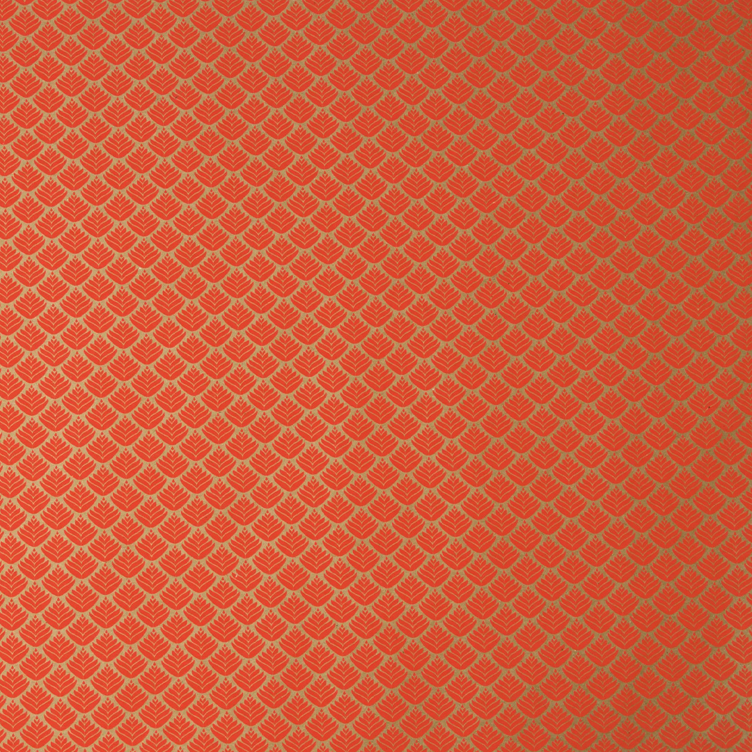 Lahjapaperi 35cm x 5m Kraft Punaiset Kukat