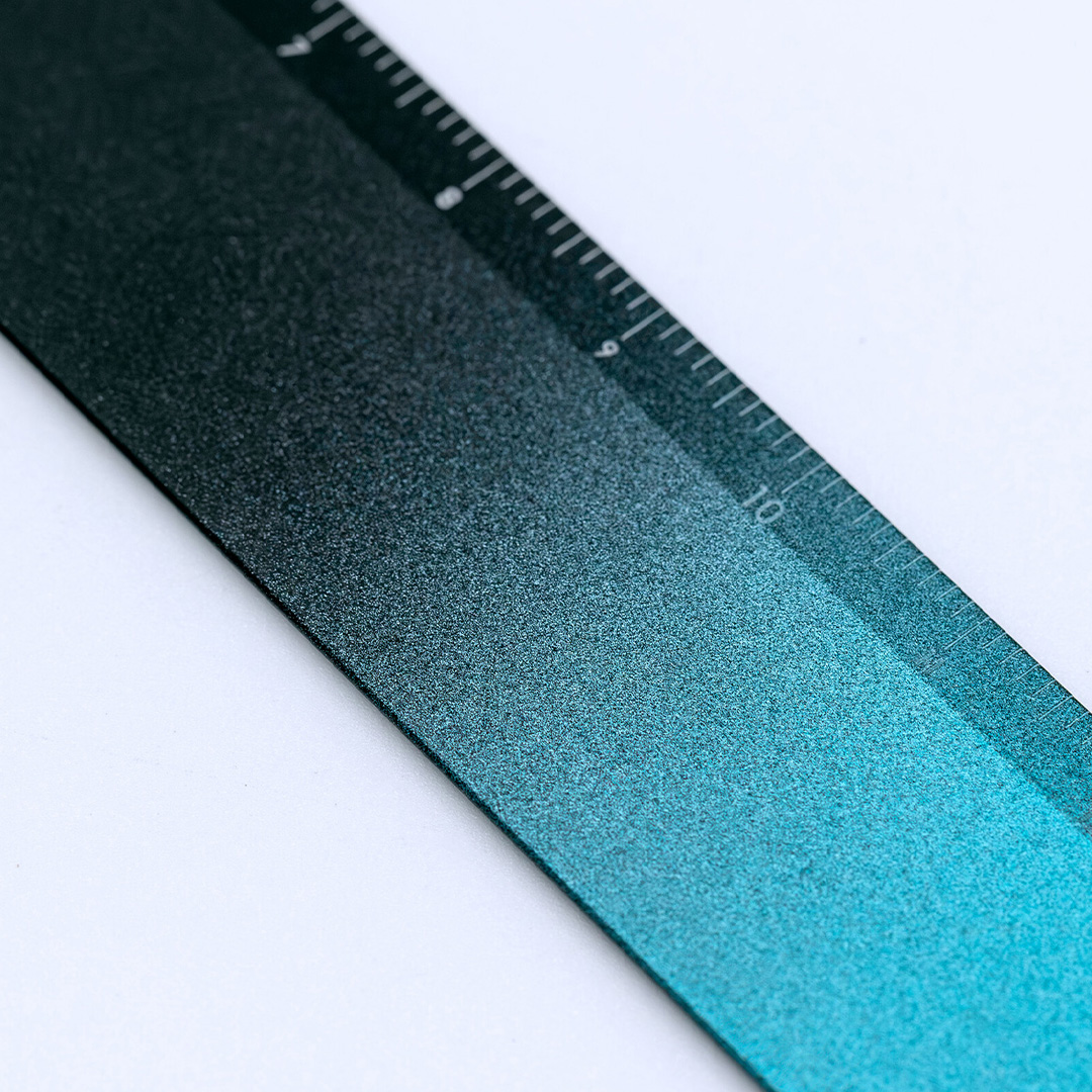 Viivain Aluminium 15 cm Black/Turquoise