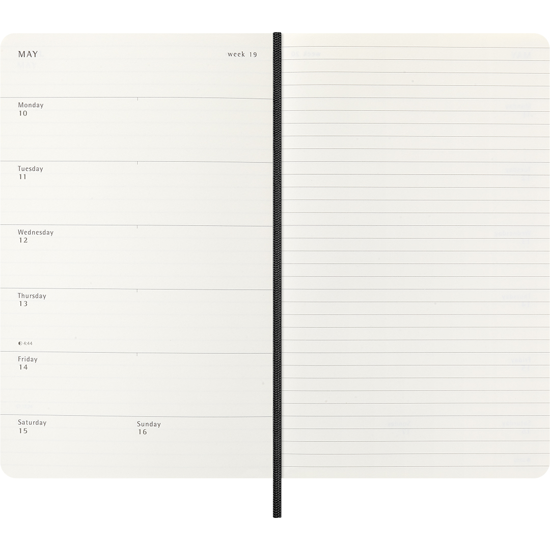 Kalenteri 18M WeekNote Soft Cover Large Black