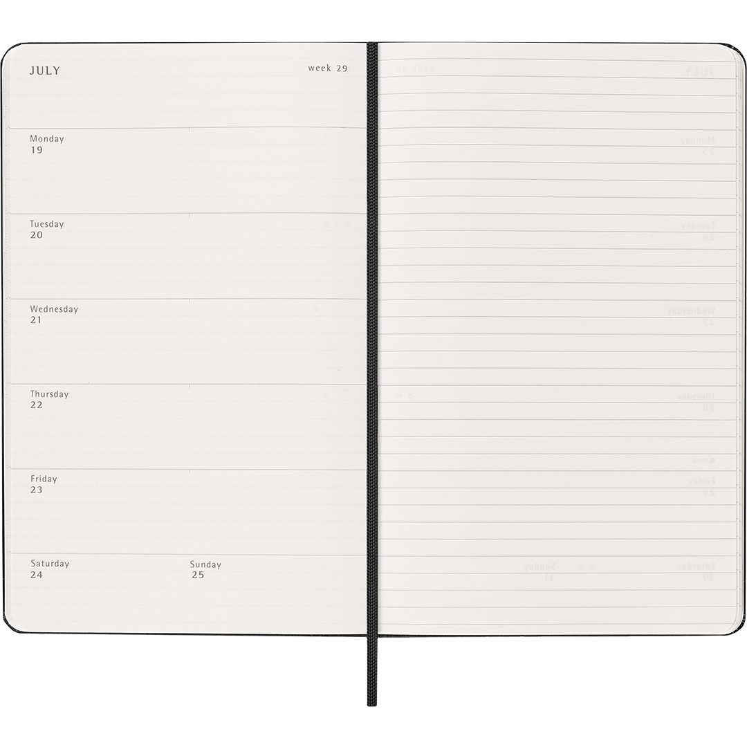 Kalenteri 18M WeekNote Hard Cover Large Black