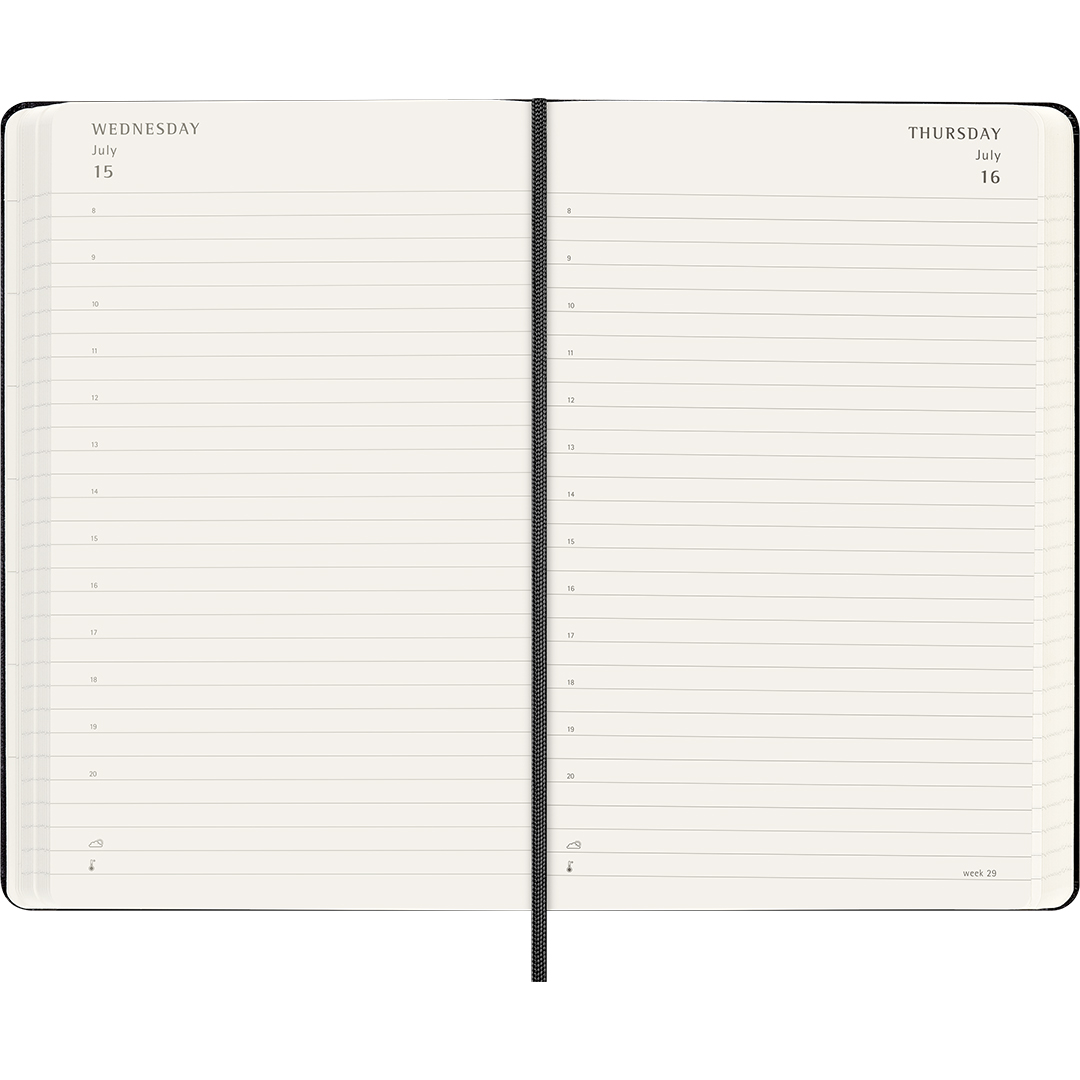 Kalenteri 18M Daily Hard Cover Large Black
