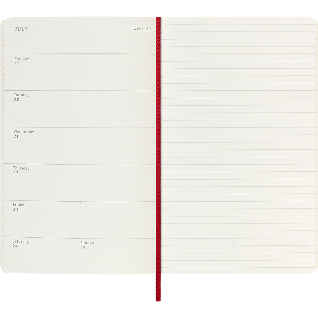 Kalenteri 18M WeekNote Soft Cover Large Red