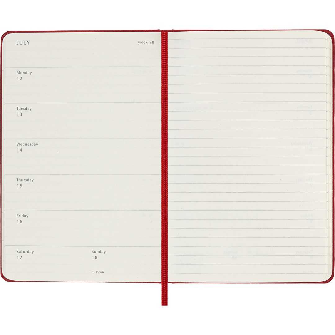 Kalenteri 18M WeekNote Hard Cover Pocket Red