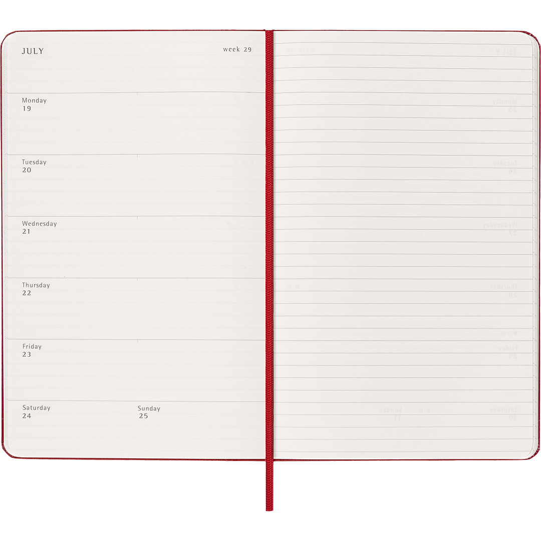 Kalenteri 18M WeekNote Hard Cover Large Red