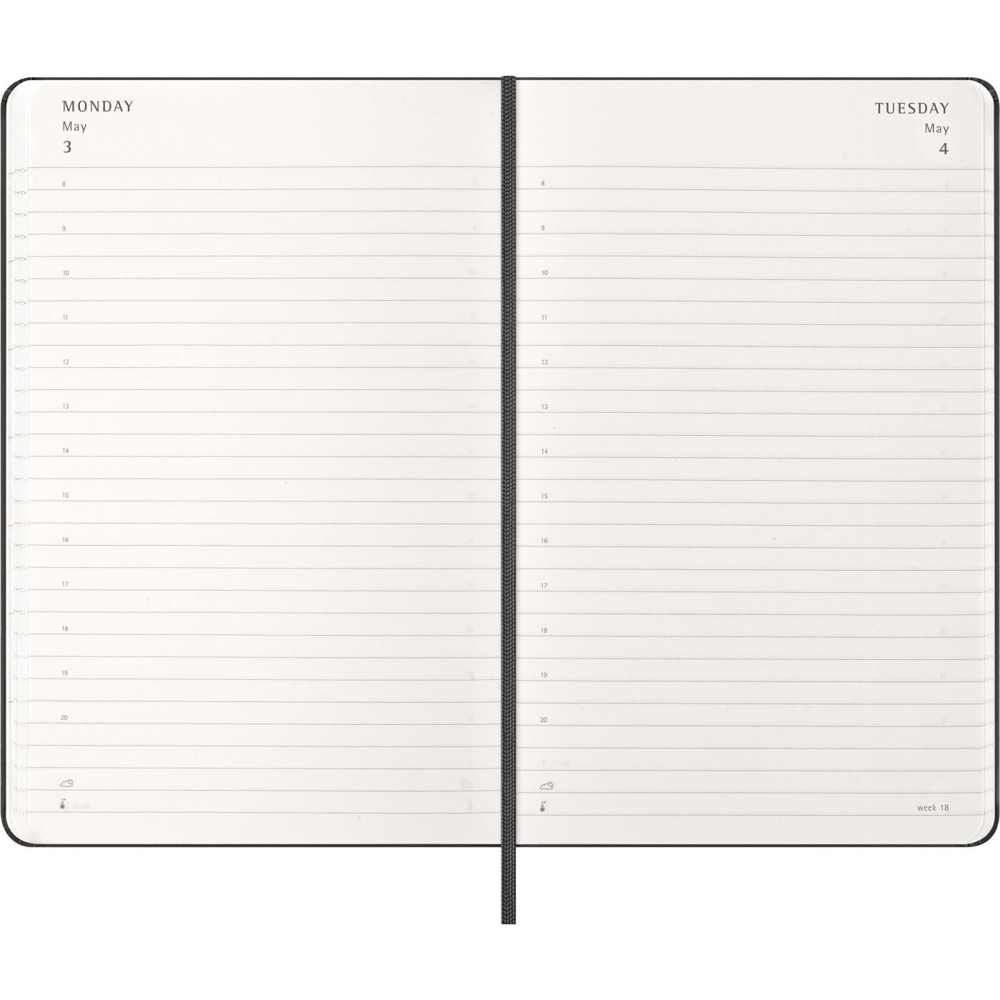 Kalenteri 12M Daily 2027 Hardcover Large Black