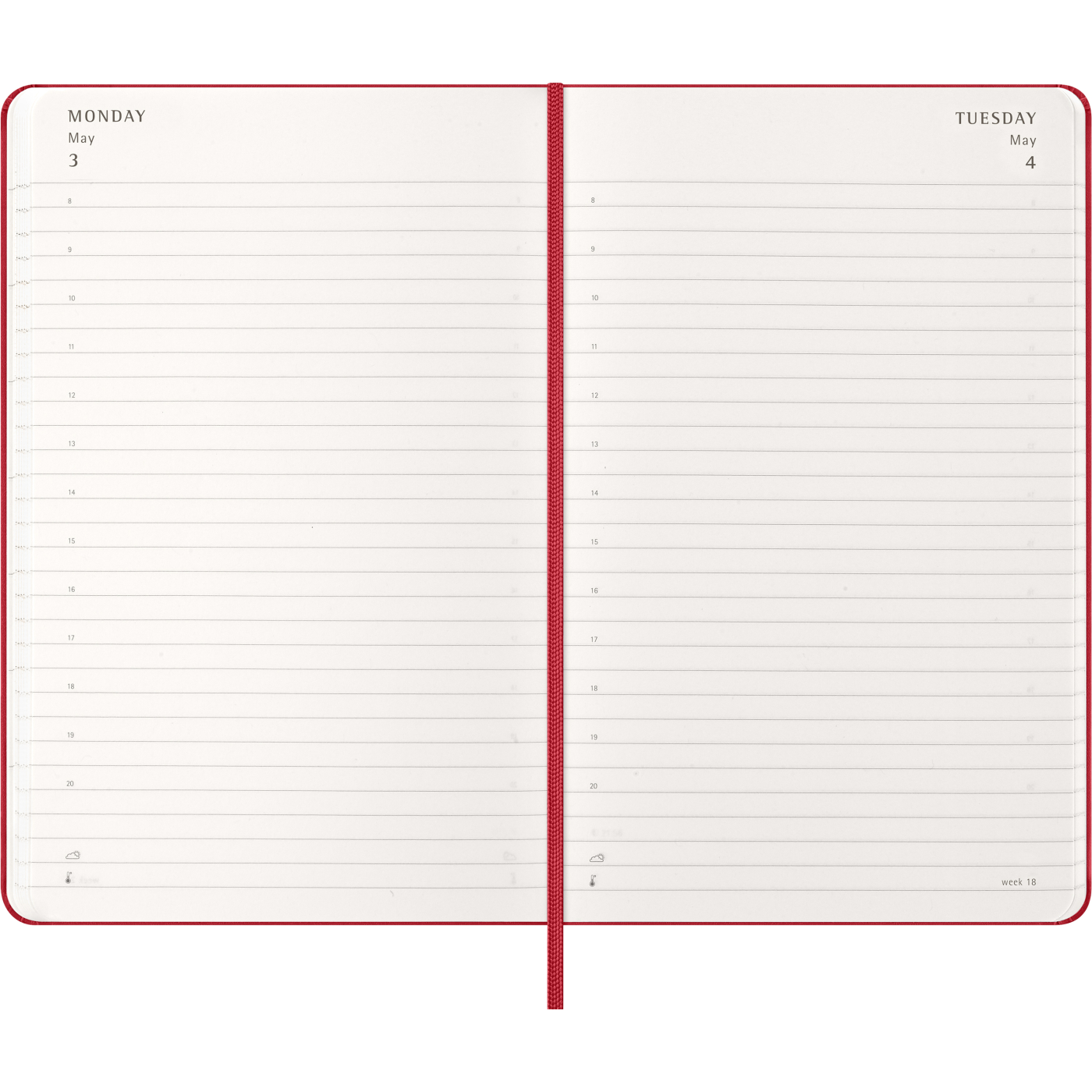 Kalenteri 12M Daily 2027 Hardcover Large Red