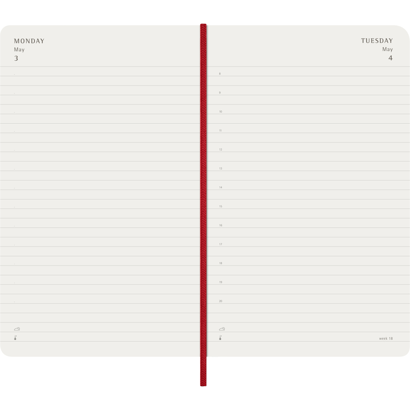 Kalenteri 12M Daily 2027 Softcover Large Red