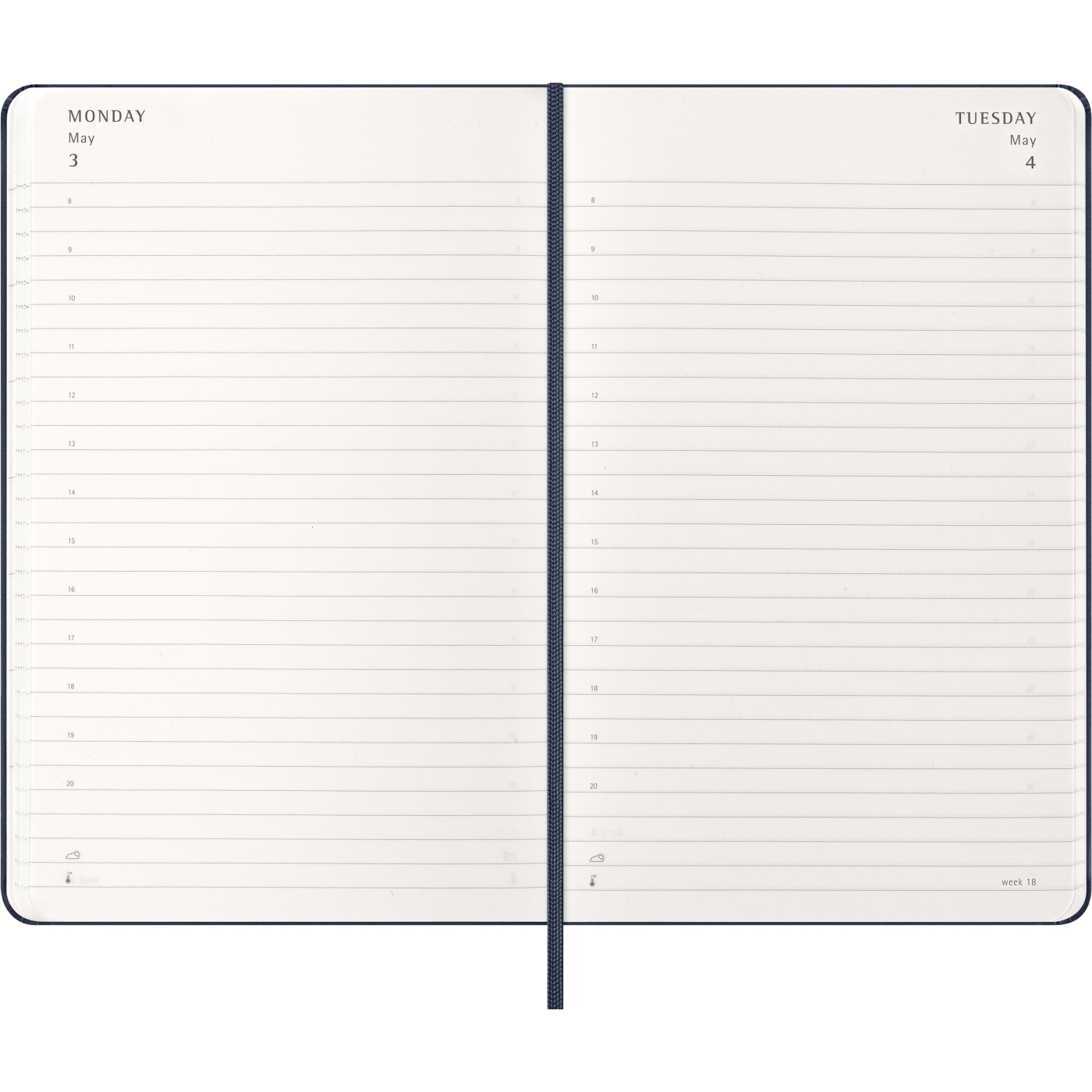 Kalenteri 12M Daily 2027 Hardcover Large Sapphire Blue