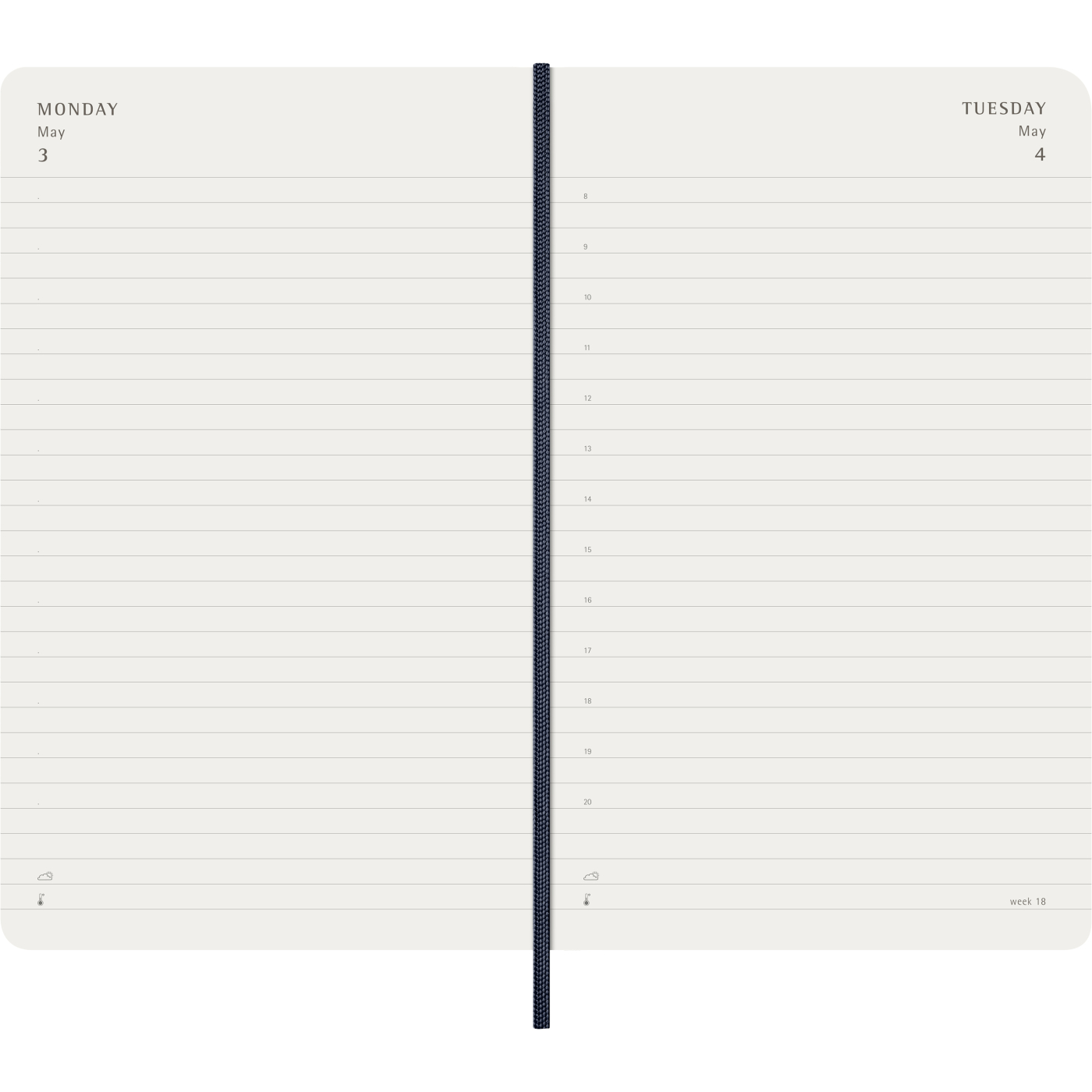 Kalenteri 12M Daily 2027 Softcover Large Sapphire Blue