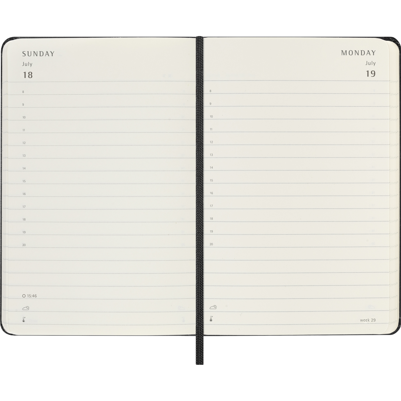 Kalenteri 12M Daily 2027 Hardcover Pocket Black