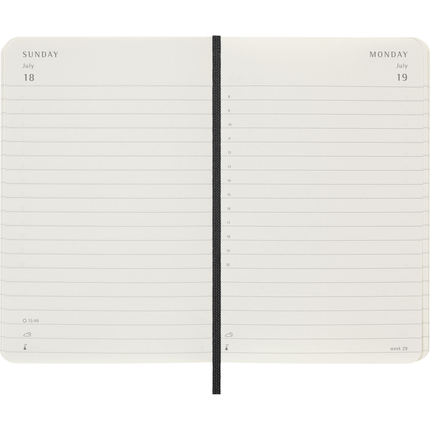 Kalenteri 12M Daily 2027 Softcover Pocket Black