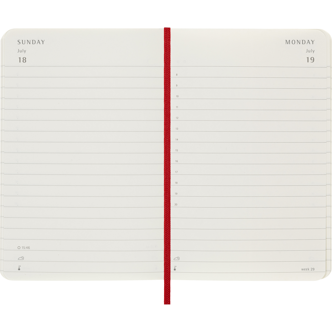 Kalenteri 12M Daily 2027 Softcover Pocket Red