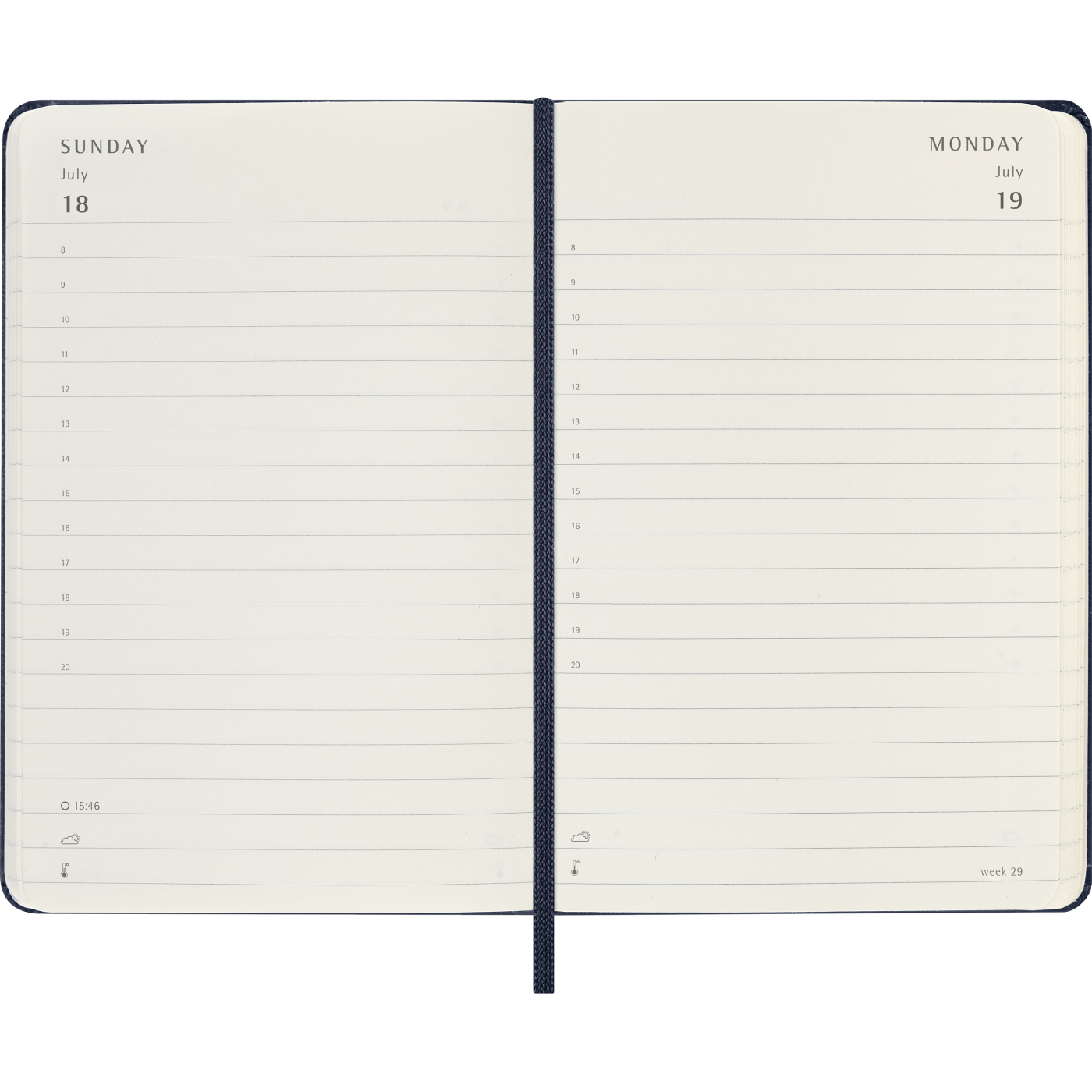 Kalenteri 12M Daily 2027 Hardcover Pocket Sapphire Blue